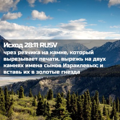 Picture 02 - Исход 28:11 RUSV - чрез резчика на камне, - Bible Verse Picture