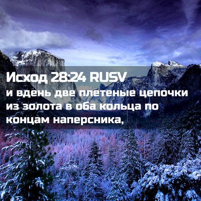 Picture 02 - Исход 28:24 RUSV - и вдень две плетеные - Bible Verse Picture