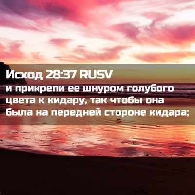 Picture 02 - Исход 28:37 RUSV - и прикрепи ее шнуром - Bible Verse Picture