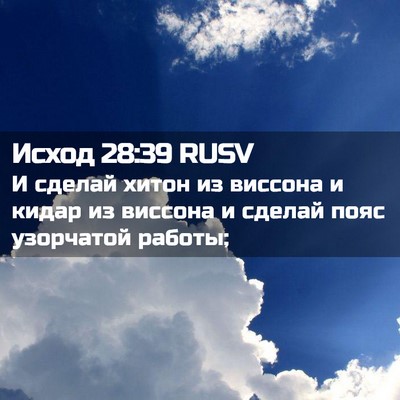 Picture 02 - Исход 28:39 RUSV - И сделай хитон из виссона и - Bible Verse Picture