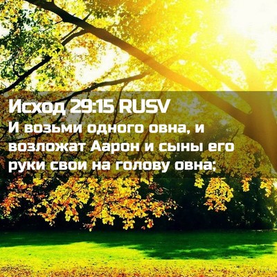 Picture 02 - Исход 29:15 RUSV - И возьми одного овна, и - Bible Verse Picture