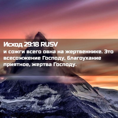 Picture 02 - Исход 29:18 RUSV - и сожги всего овна на - Bible Verse Picture