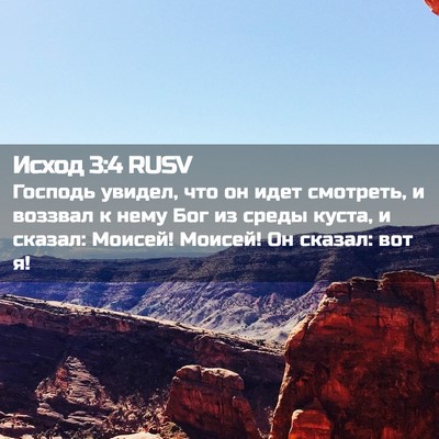Picture 02 - Исход 3:4 RUSV - Господь увидел, что он идет - Bible Verse Picture