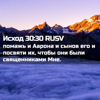Picture 02 - Исход 30:30 RUSV - помажь и Аарона и сынов его - Bible Verse Picture