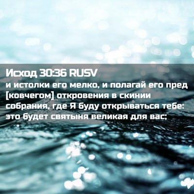 Picture 02 - Исход 30:36 RUSV - и истолки его мелко, и - Bible Verse Picture