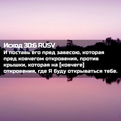 Picture 02 - Исход 30:6 RUSV - И поставь его пред завесою, - Bible Verse Picture