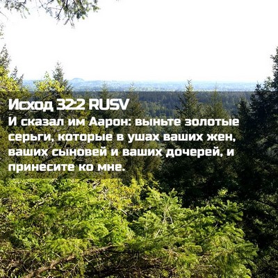 Picture 02 - Исход 32:2 RUSV - И сказал им Аарон: выньте - Bible Verse Picture