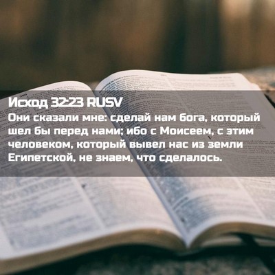 Picture 02 - Исход 32:23 RUSV - Они сказали мне: сделай нам - Bible Verse Picture