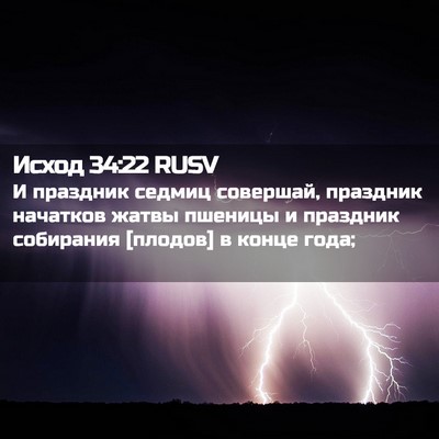 Picture 02 - Исход 34:22 RUSV - И праздник седмиц - Bible Verse Picture