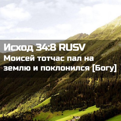 Picture 02 - Исход 34:8 RUSV - Моисей тотчас пал на землю - Bible Verse Picture