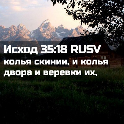 Picture 02 - Исход 35:18 RUSV - колья скинии, и колья двора - Bible Verse Picture