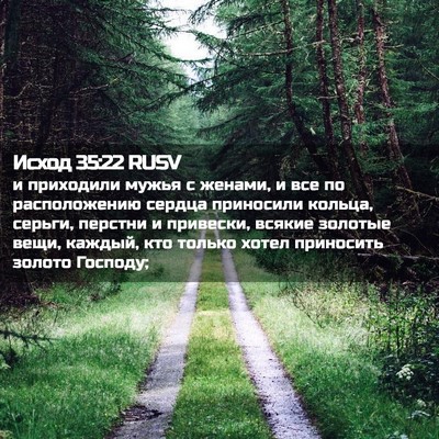 Picture 02 - Исход 35:22 RUSV - и приходили мужья с женами, - Bible Verse Picture