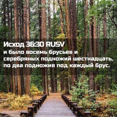 Picture 02 - Исход 36:30 RUSV - и было восемь брусьев и - Bible Verse Picture