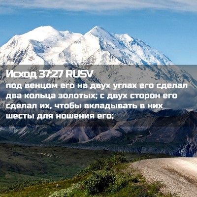 Picture 02 - Исход 37:27 RUSV - под венцом его на двух - Bible Verse Picture