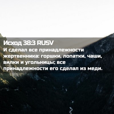 Picture 02 - Исход 38:3 RUSV - И сделал все - Bible Verse Picture