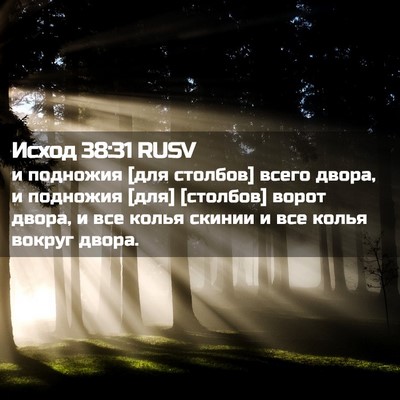 Picture 02 - Исход 38:31 RUSV - и подножия [для столбов] - Bible Verse Picture