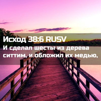 Picture 02 - Исход 38:6 RUSV - И сделал шесты из дерева - Bible Verse Picture