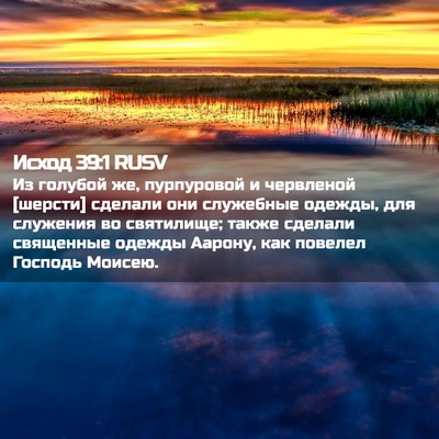 Picture 02 - Исход 39:1 RUSV - Из голубой же, пурпуровой и - Bible Verse Picture