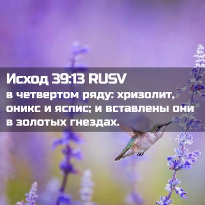 Picture 02 - Исход 39:13 RUSV - в четвертом ряду: хризолит, - Bible Verse Picture