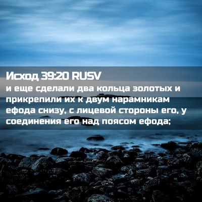 Picture 02 - Исход 39:20 RUSV - и еще сделали два кольца - Bible Verse Picture