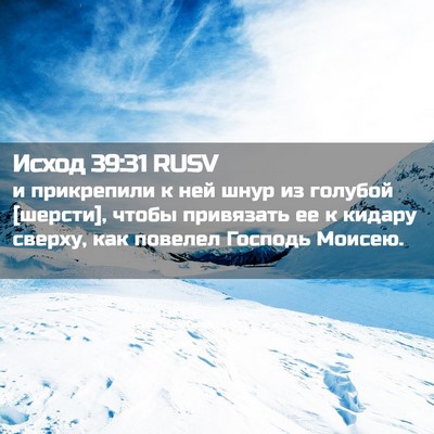 Picture 02 - Исход 39:31 RUSV - и прикрепили к ней шнур из - Bible Verse Picture