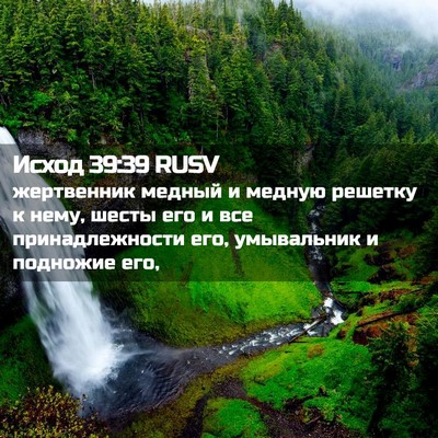 Picture 02 - Исход 39:39 RUSV - жертвенник медный и медную - Bible Verse Picture