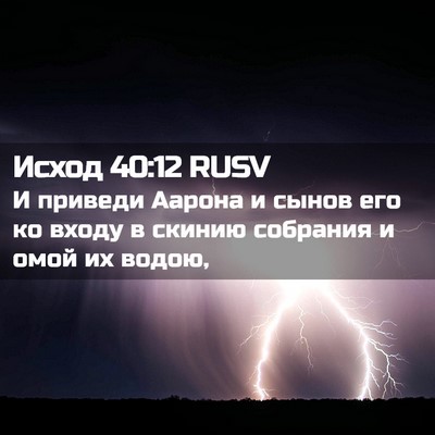 Picture 02 - Исход 40:12 RUSV - И приведи Аарона и сынов - Bible Verse Picture