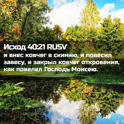 Picture 02 - Исход 40:21 RUSV - и внес ковчег в скинию, и - Bible Verse Picture