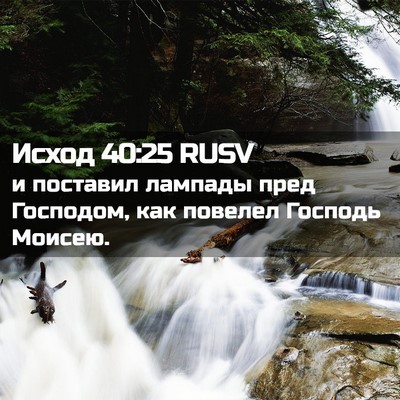 Picture 02 - Исход 40:25 RUSV - и поставил лампады пред - Bible Verse Picture