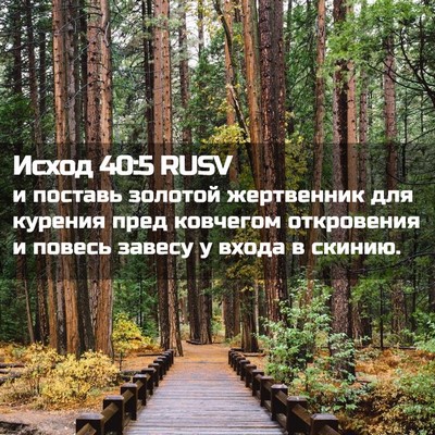 Picture 02 - Исход 40:5 RUSV - и поставь золотой - Bible Verse Picture