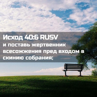 Picture 02 - Исход 40:6 RUSV - и поставь жертвенник - Bible Verse Picture