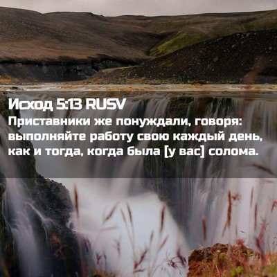 Picture 02 - Исход 5:13 RUSV - Приставники же понуждали, - Bible Verse Picture