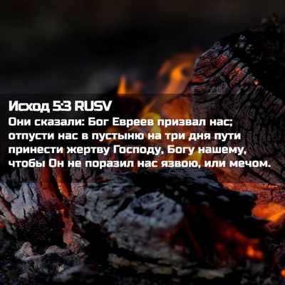 Picture 02 - Исход 5:3 RUSV - Они сказали: Бог Евреев - Bible Verse Picture