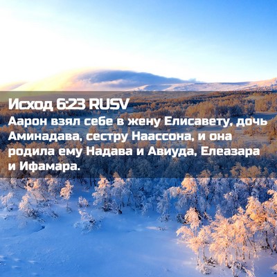 Picture 02 - Исход 6:23 RUSV - Аарон взял себе в жену - Bible Verse Picture