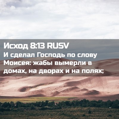Picture 02 - Исход 8:13 RUSV - И сделал Господь по слову - Bible Verse Picture