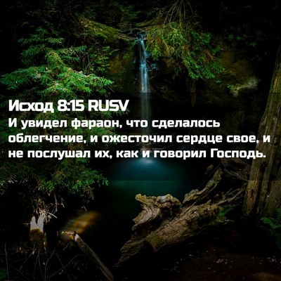 Picture 02 - Исход 8:15 RUSV - И увидел фараон, что - Bible Verse Picture