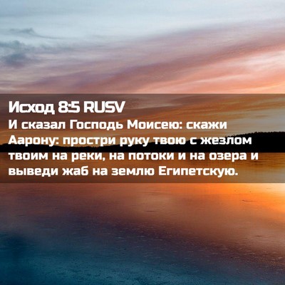 Picture 02 - Исход 8:5 RUSV - И сказал Господь Моисею: - Bible Verse Picture