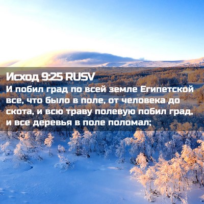 Picture 02 - Исход 9:25 RUSV - И побил град по всей земле - Bible Verse Picture