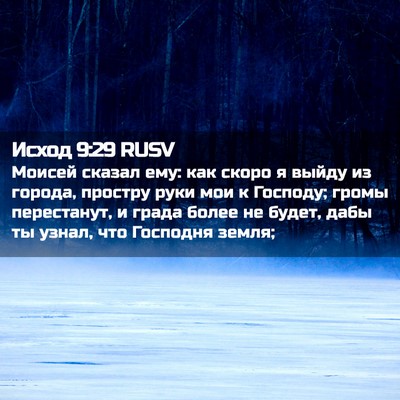 Picture 02 - Исход 9:29 RUSV - Моисей сказал ему: как - Bible Verse Picture
