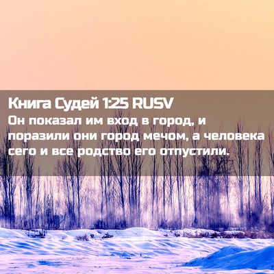 Picture 02 - Книга Судей 1:25 RUSV - Он показал им вход в город, - Bible Verse Picture
