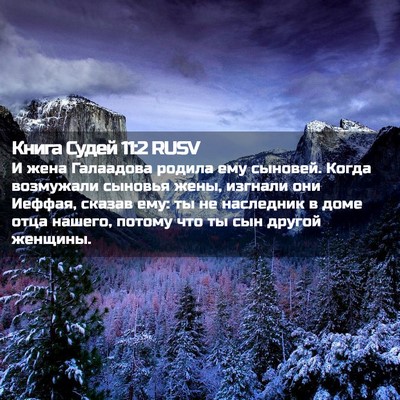 Picture 02 - Книга Судей 11:2 RUSV - И жена Галаадова родила - Bible Verse Picture