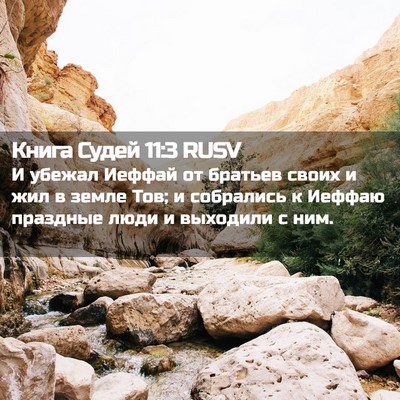 Picture 02 - Книга Судей 11:3 RUSV - И убежал Иеффай от братьев - Bible Verse Picture