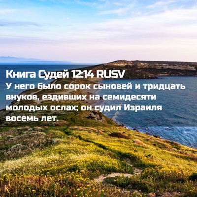 Picture 02 - Книга Судей 12:14 RUSV - У него было сорок сыновей и - Bible Verse Picture