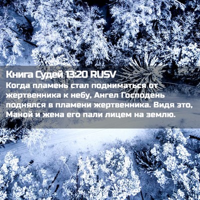Picture 02 - Книга Судей 13:20 RUSV - Когда пламень стал - Bible Verse Picture