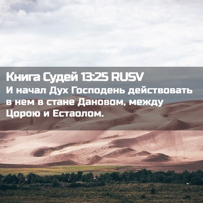 Picture 02 - Книга Судей 13:25 RUSV - И начал Дух Господень - Bible Verse Picture