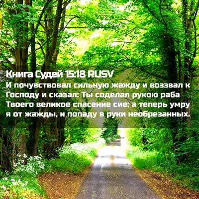 Picture 02 - Книга Судей 15:18 RUSV - И почувствовал сильную - Bible Verse Picture