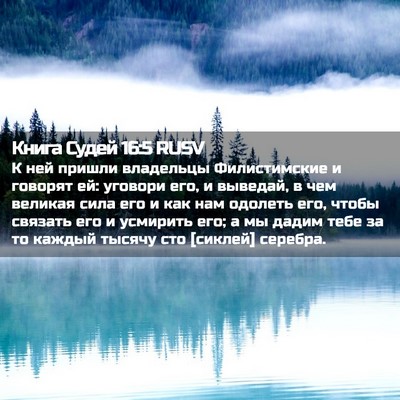 Picture 02 - Книга Судей 16:5 RUSV - К ней пришли владельцы - Bible Verse Picture
