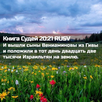 Picture 02 - Книга Судей 20:21 RUSV - И вышли сыны Вениаминовы - Bible Verse Picture