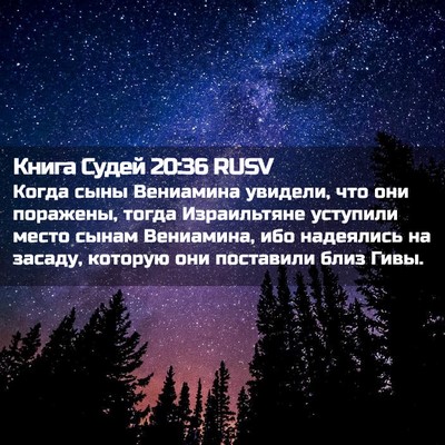 Picture 02 - Книга Судей 20:36 RUSV - Когда сыны Вениамина - Bible Verse Picture