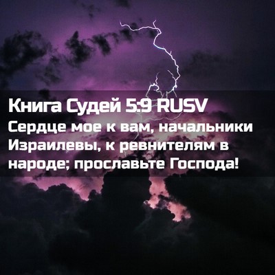 Picture 02 - Книга Судей 5:9 RUSV - Сердце мое к вам, - Bible Verse Picture
